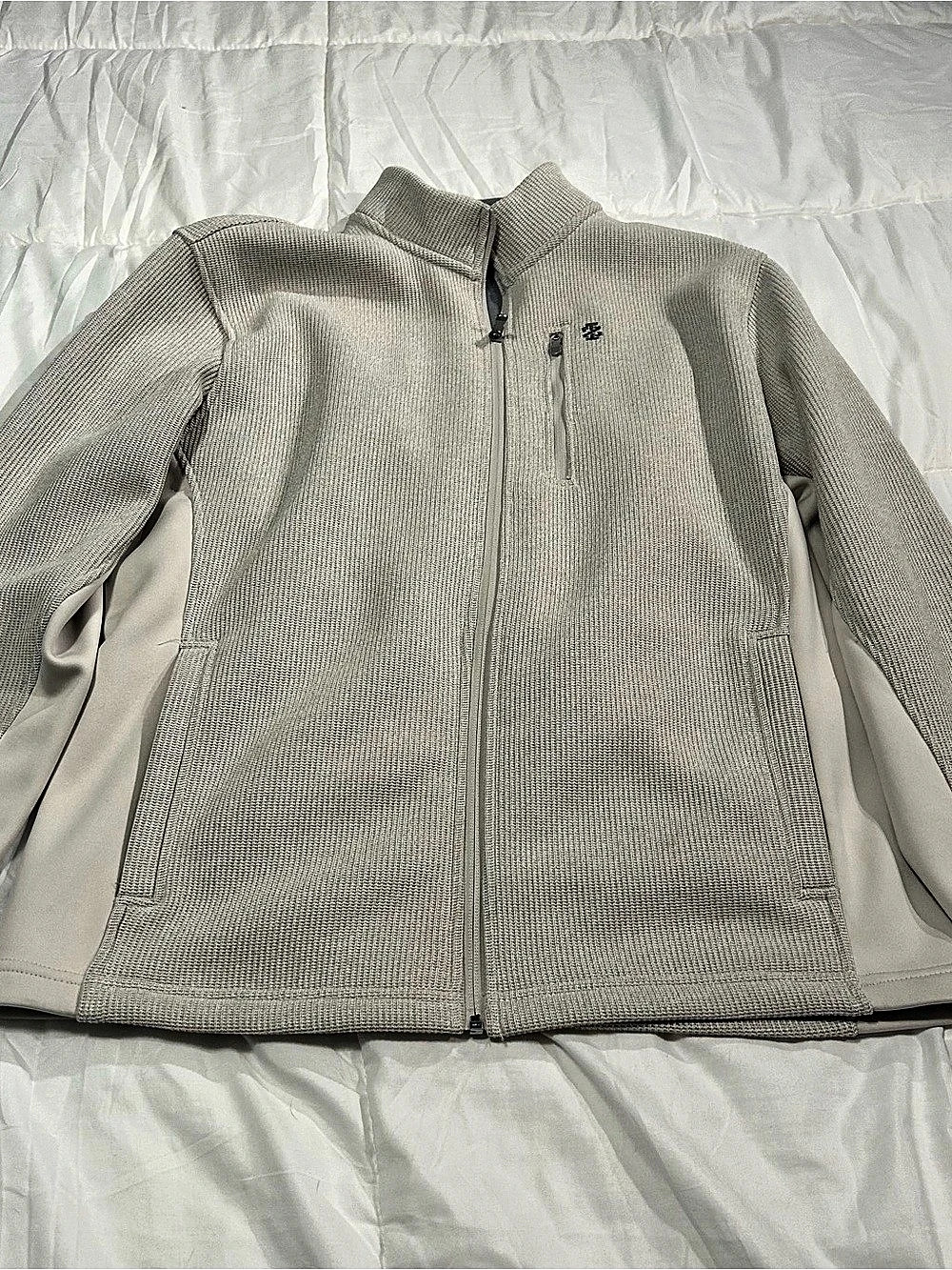 IZOD Advantage Performance Shaker Fleece Jacket Taupe Men's Medium